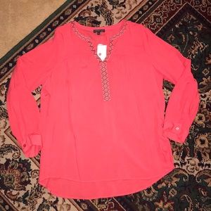 SPENSE Boho Blouse Bright Coral Pink